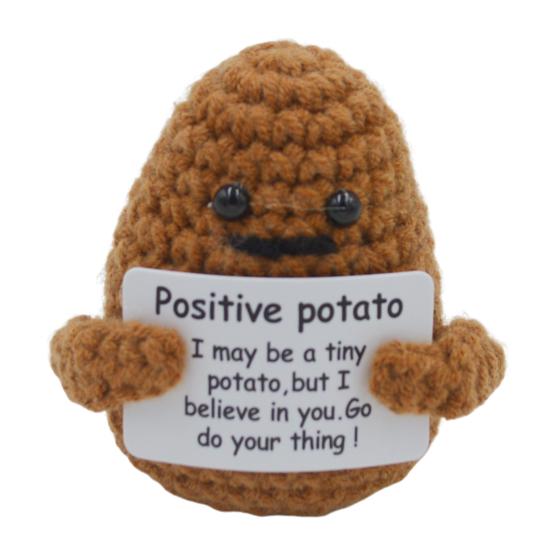 Вязаная крючком Позитивная картофельная игрушка Эмоциональная поддержка Милое вязание крючком Вязание Позитивная жизнь Овощная кукла Снятие стресса Утешающее украшение ручной работы