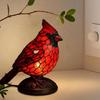 Handmade Red Bird Night Light Resin Bird Decor Light Art Decor Light Red Bird Table Lamp Bedroom
