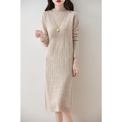 Женское кашемировое платье Qinghe кашемир 30% кашемир 70% шерсть осенне-зимняя кашемировая юбка мягкая и теплая