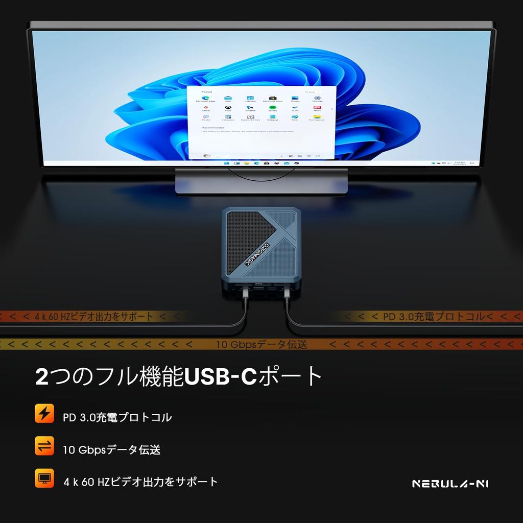 ORIGIMAGIC N1 Mini AMD Ryzen 7 5825U up to Mini Computer 16GB DDR4 RAM 512GB NVMe 4K Quad 4 screens 11 Pro PC, (8C/16T, 4.5GHZ), M.2 SSD, Display/WiFi