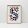 Plakat Z Literą S Wśród Kolorowych Kwiatów Plakat Z Literą S Wśród Kolorowych Kwiatów, 50X70 Cm, Rama Drewniana Jasny Dąb, Papier Matowy 230 Gsm