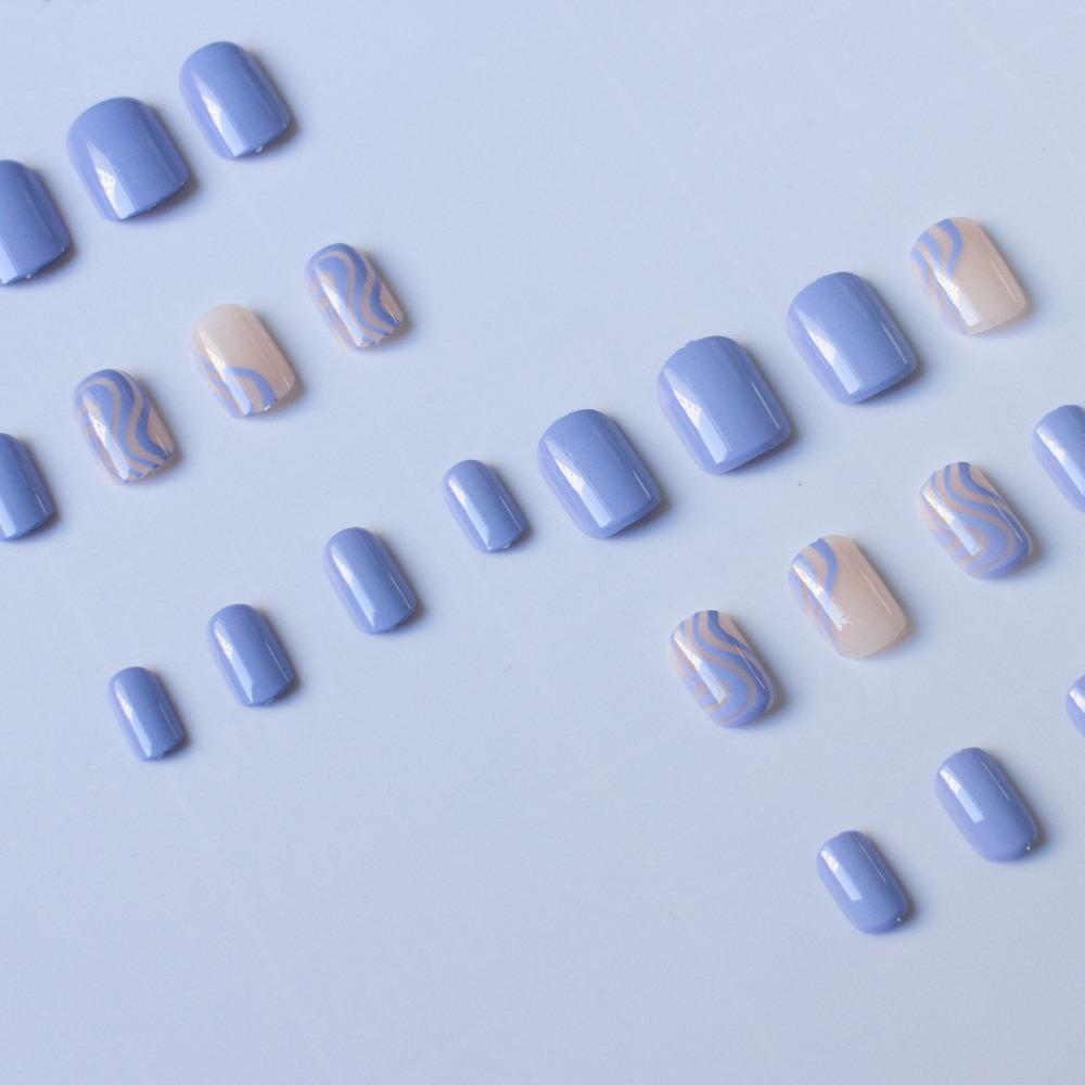 Full Cover French Fake Nails Square Head Nail Tips Fashion False Nail  Women