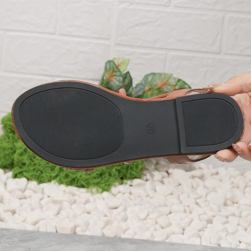 Large Size Sandals Women Summer Outer Wear Fashion Hundred Woven Flat Roman Sandals