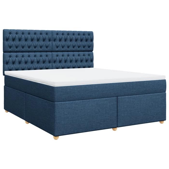 Maison Exclusive - Sommier à lattes de lit avec matelas Bleu 180x200 cm Tissu