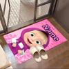 Custom Name Personalized Masha and The Bear Print Carpet, Versatile Home Decor Rug, for Playroom, Apartment, Balcony, Entryway, Hallway Gift