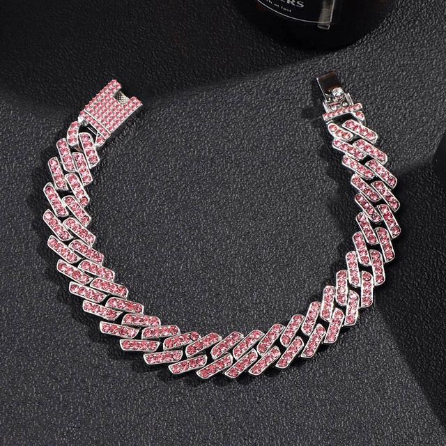 Punk Miami Cuban Link Anklets For Women Men Trendy Chunky Metal Cuban Chain Baguette Anklet Bracelet Shiny Crystal Rock Jewelry