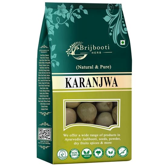 Бирджу Махавир 400 г КАРАНДЖВА - PONGAMIA PINNATA - CAESALPINIA BONDUCELLA - САГАРГОТА - СЫРОЙ ФОРМЫ (BMKB), натуральный (BMPL-347)