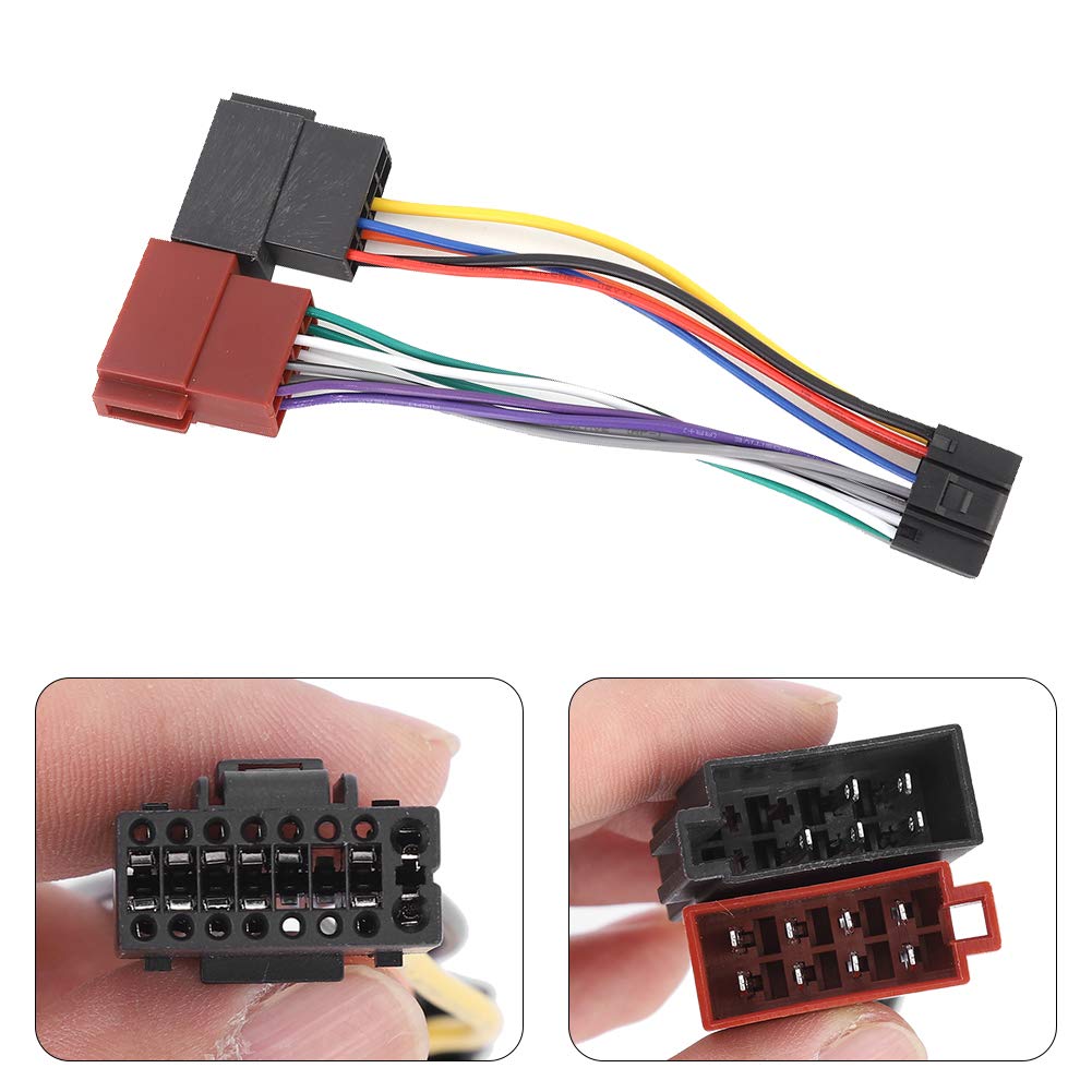 Stereo Harness Auxiliary Cable ISO Converter Connector Harness Wire ABS Material Plug and Play
