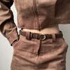 Luxury Design Suede Leather Belt Pin Buckle Retro Waistband Frosted Waist Belt  Women Decoration