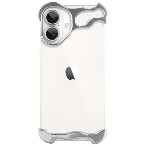 Ультратонкий безлинзовый защитный чехол для iPhone 16 Серебристый
