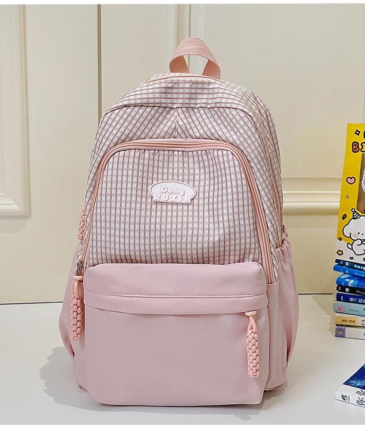 Школьный рюкзак Sweet Japanese Literary Plaid Backpack Корейская версия для учеников средней и старшей школы Компьютерный школьный рюкзак Повседневный легкий универсальный