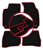 Велюровые коврики с красной окантовкой для: Volkswagen Passat B5 FL седан, универсал, вариант (2000-2005)