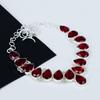 Red Garnet Silver Necklace, Red Color Stone Necklace, Gemstone Necklace, 925 Sterling Silver Jewelry, Silver Crystal Dainty Necklace For Her