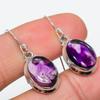 Серьги из чистого серебра 925 пробы с натуральным бразильским аметистом 1,50 дюйма C3B83