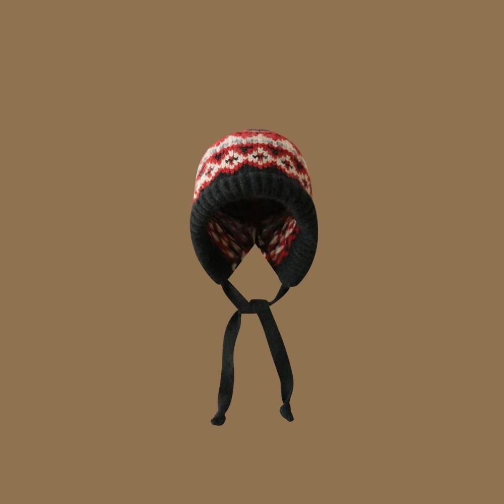 With Strap Pullover Bonnets Wind-Resistant Beanies Cap Fashion Winter Hat