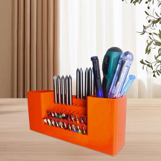 50-Hole Drill Bit Organizer Hex Bit Storage Box Screwdriver Bits Holder Impact Driver Bit Organizer Tool Box for Workbench Shed Workshop