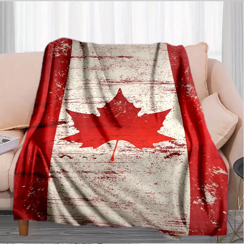Canada's Red Maple Leaf Blanket Suitable for Sofas, Beds, Offices, And Camping - Perfect Gift for Halloween Christmas