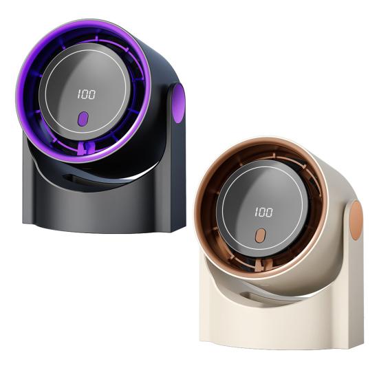 Mini Desk Fan LED Digital Display 100 Speed Adjustable Quiet USB Rechargeable Fan Home Office Outdoor Travel Portable Summer Cooling Fan