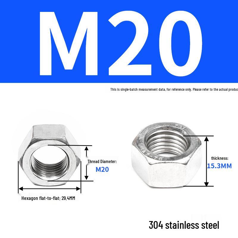 Набор шестигранных гаек из нержавеющей стали - Болты с ручной затяжкой DIN934 (M6 M8 M10 M12)