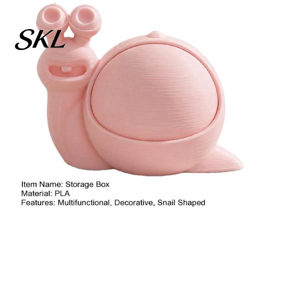 Clutter Storage Container Cute Snail Box, 3D Printed Novelty Ornament, Trinket Small Jewelry Box Holder with Lid, Fun Desk Organizer for Hair Ties