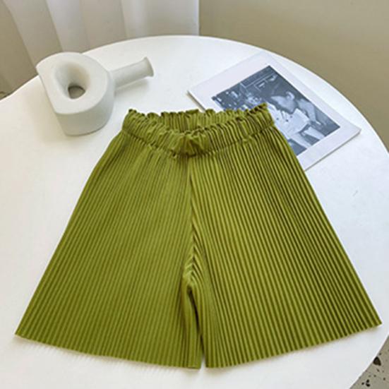 Женские шорты, эластичные, с высокой талией, ребристый дизайн, однотонные, повседневные, свободные шорты, летние, широкие шорты