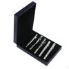 5 Pieces Silver Brushed Tie Bar Formal Men Clip Clasp Box