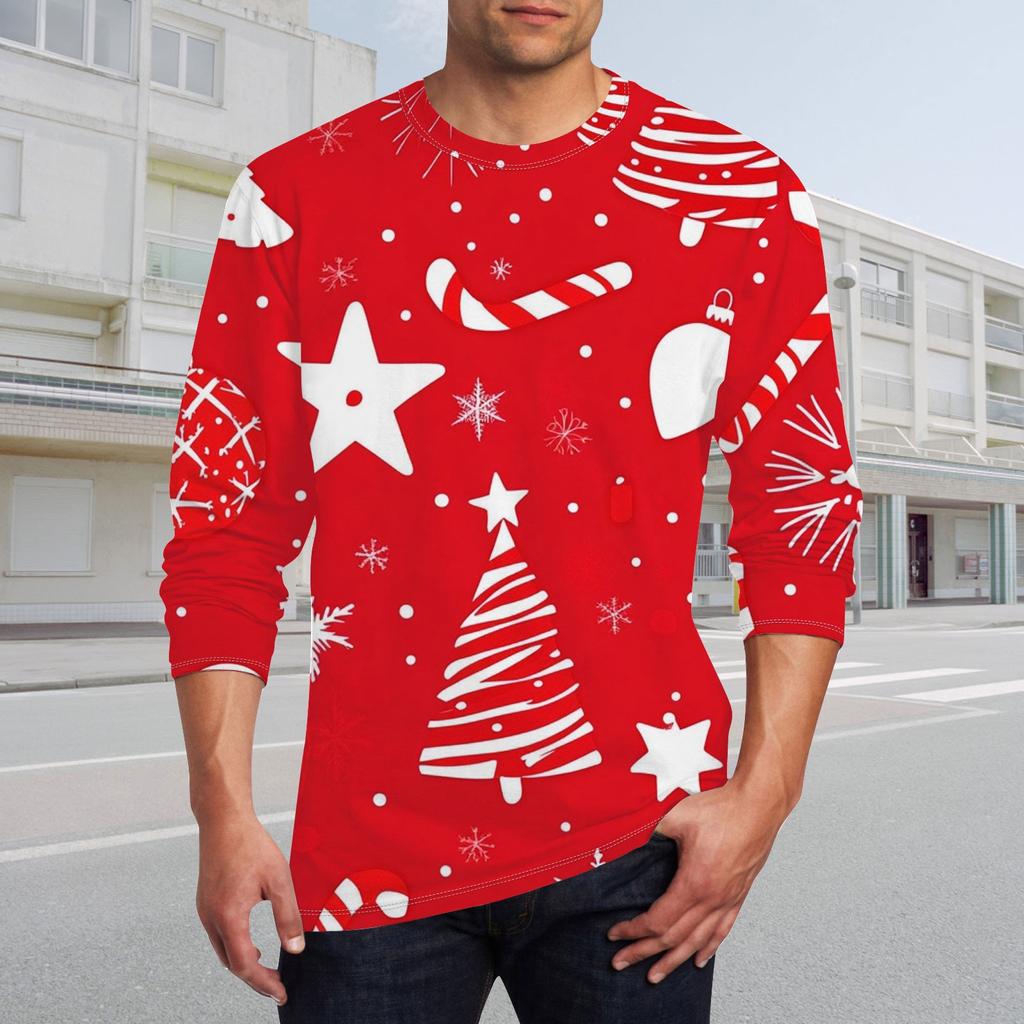Men's T Shirt O-Neck Clothing Apparel Outdoor Long Sleeve Print Fashion Designer Vintage