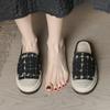 Fashion Woman Embroider Shoes Espadrilles Slippers Flat Cozy Slip On Fisherman Slides Femme Knitted Round Toe Loafers Women Hemp Sandals