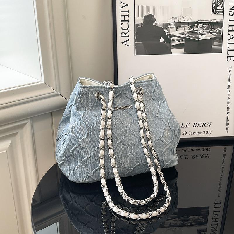Нишевая джинсовая сумка женская новая модная простая сумка-мессенджер на цепочке для поездок на работу, на плечо, подмышку
