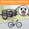 Bike Cargo Trailer Bicycle Trailer Cargo Storage Cart With Hitch Cycling Camping Luggage Storage Carrier Transport Steel Black