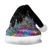 2024 Christmas Short Plush Santa Claus Hat for Adults & Kids - DIY Printed Ornaments