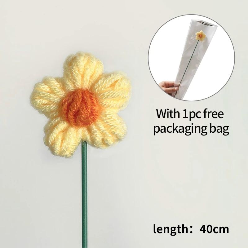 Sunflowers Crochet Flowers Girasol Flower Bouquet Ins Graduation Hand-Knitted Bouquet New Year Gifts Wedding Room Decor