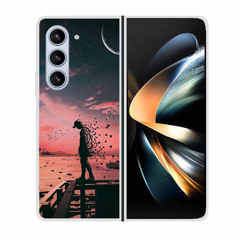 Чехол для Samsung Galaxy Fold 6 Крутое Космическое Животное Прозрачные Жесткие Чехлы для Телефона для Galaxy Z Fold6 5G 2024 Задняя Крышка Zfold6 Чехлы Capa