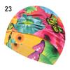 Printed Sports Accessories Elastic Nylon Turban Long Hair Protect Pool Bathing Hats Swimming Cap