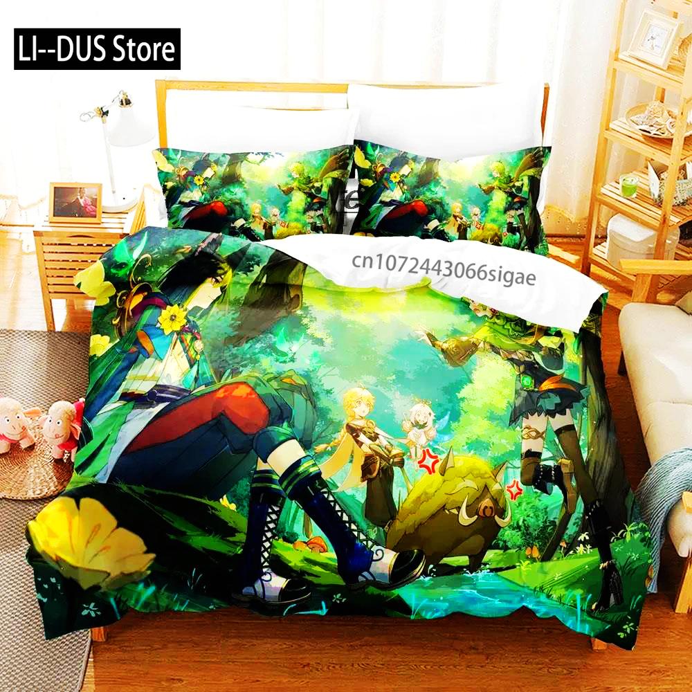 Кавайная пододеяльник Genshin Impact Тигнари для мальчиковой спальни Односпальный Twin Full Queen King Размер 2025 Покрывало Наволочка