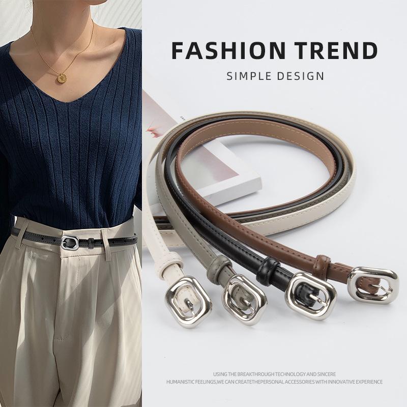 Четыре сезона в наличии новый кожаный женский тонкий ремень кожаный универсальный модный женский простой джинсовый женский ремень