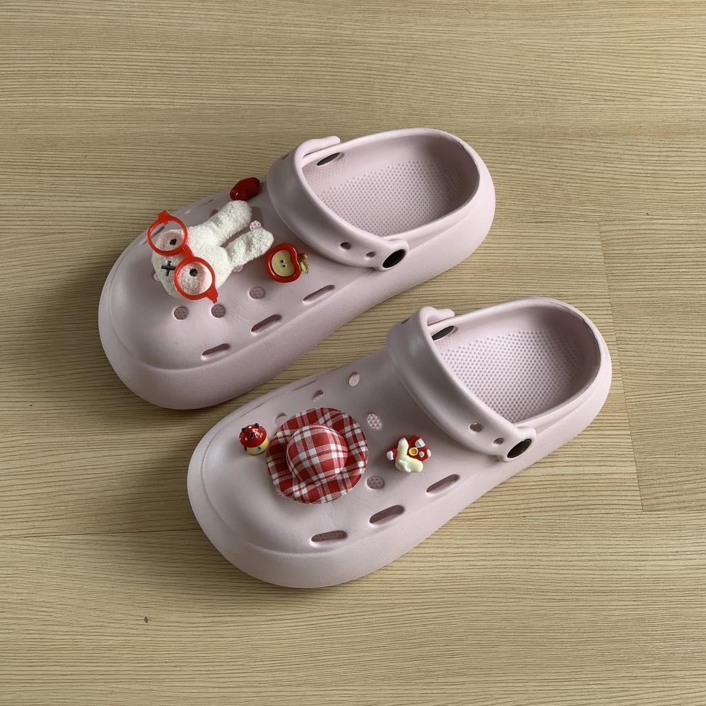Cartoon Cute Hole Shoes, New Summer Products, Non-slip and Height-increasing Bag Head Cool Slippers
