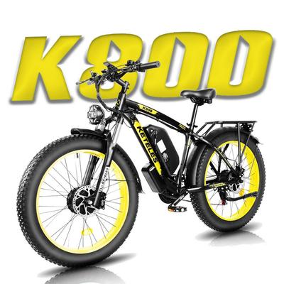 KETELES Электровелосипед K800 с двумя двигателями мощностью 2000 Вт, аккумулятором 48 В 23 Ач, толстыми шинами 26 дюймов, блокируемой амортизационной вилкой, шоссейный электровелосипед