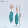 Модные темпераментные висячие серьги цвета розового золота с каплями воды из синтетической бирюзы для женщин и девочек, элегантные свадебные украшения, подарок