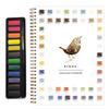 Watercolor Workbook 12 Colors Watercolor Painting Set with Paint Brush Beginner-Friendly Birds Animals Flowers Watercolor Book