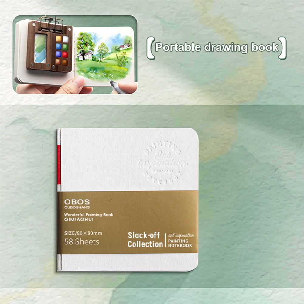 Портативный дорожный набор акварельных красок Супермини карманный набор акварели для художника Деревянная палитра для красок Скетчбук Художественные принадлежности