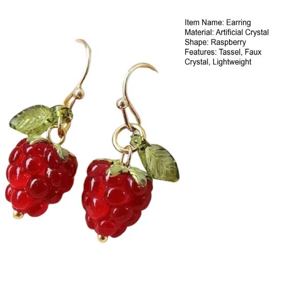 1 пара женских сережек с искусственным кристаллом малины, серьги-кисточки с фруктами, серьги-крючки для выпускного вечера, вечеринки, свидания, украшения для ушей