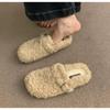 Модные роскошные мокасины из овечьей шерсти для женщин, зимние хлопковые туфли, теплые плюшевые лоферы, удобные балетки из кудрявой овчины, тапочки, мюли