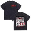 Japanese Anime Akira Washed Vintage T Shirt Science Fiction Cartoon Movie Shotaro Kaneda T-shirt Gothic Cotton Oversized T-shirts