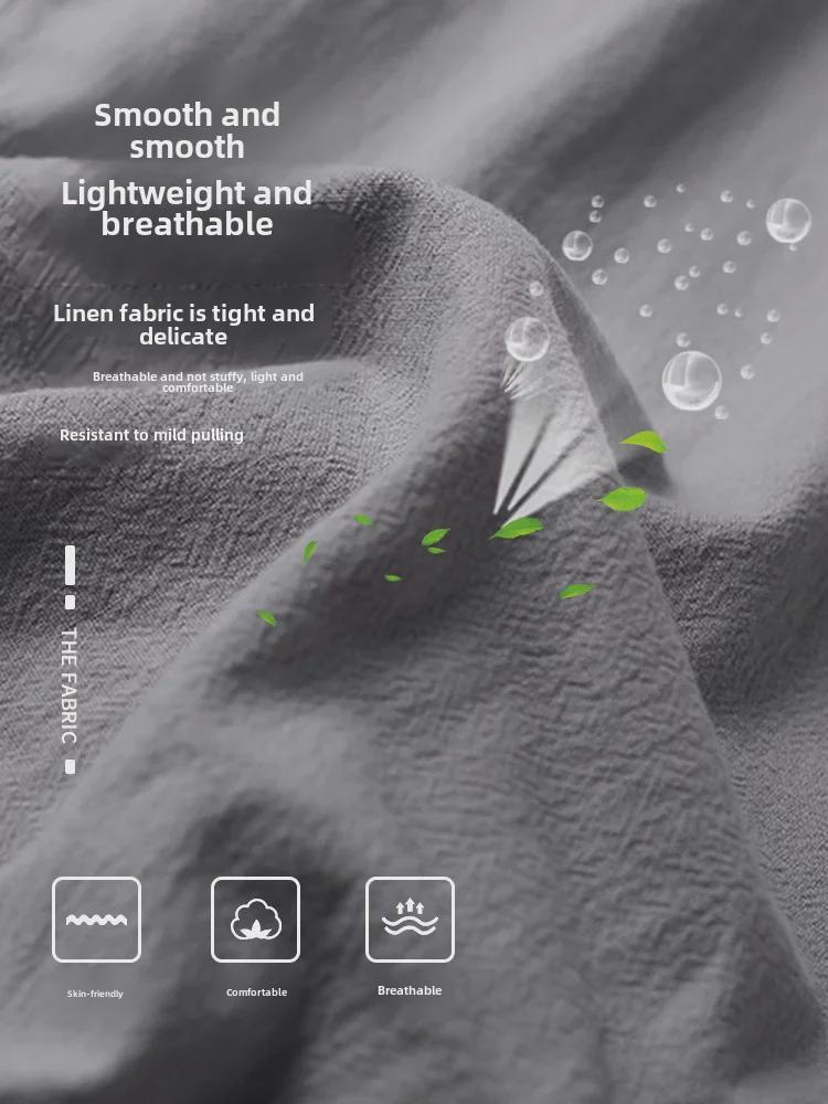 Men's Linen Cotton T-Shirt and Shorts Set - Large, Loose Fit, Short-Sleeved, Casual Summer Wear