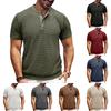 Men's Short Sleeved Textured Knitted Shirt T-shirt Pullover