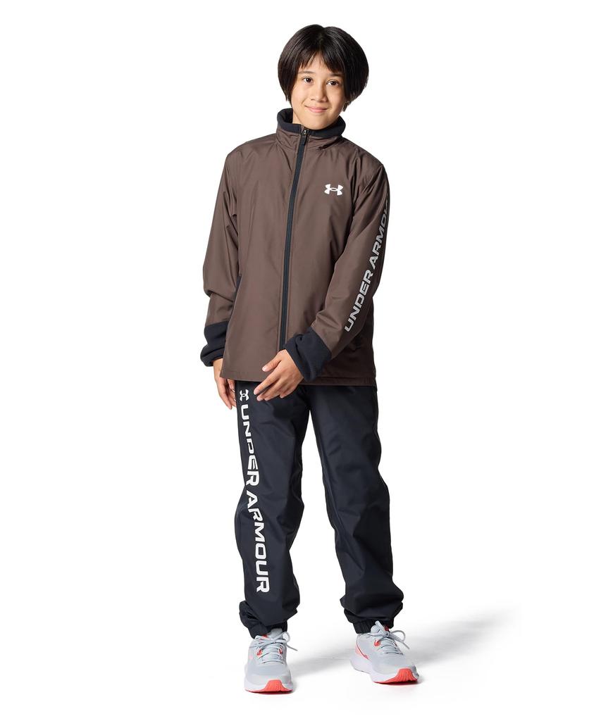 UA ГИБРИДНАЯ ТКАНАЯ КУРТКА НА ПОЛНОЙ МОЛНИИ Peppercorn White YMD [Under Armour]