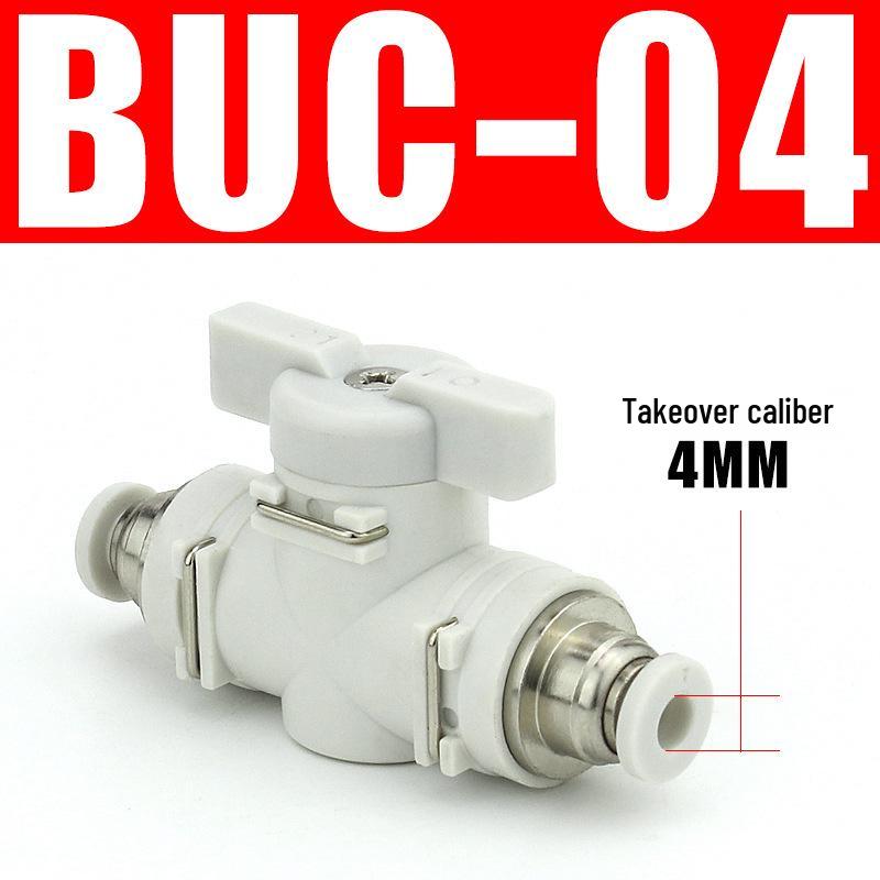 Pneumatic BUC-6-10 Hand Valve: 8mm Air Hose, 12mm Manual Straight Valve with Quick Connect Fitting