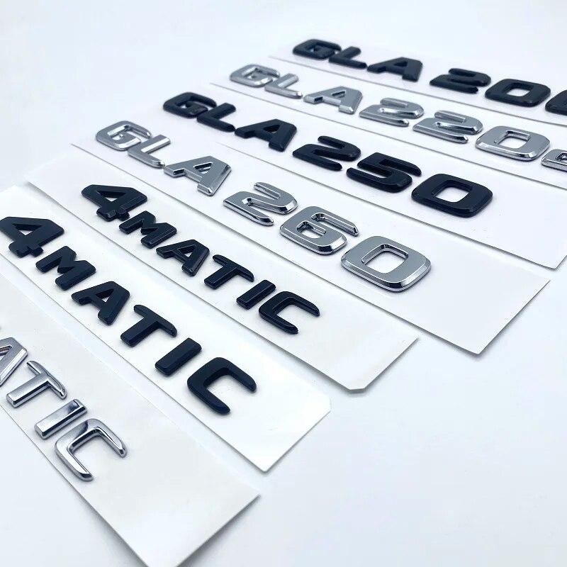 3D серебристо-черные буквы GLA180 GLA200 GLA220d GLA250 GLA260 4Matic эмблема для Mercedes Benz X156 H247 наклейка на багажник автомобиля с логотипом
