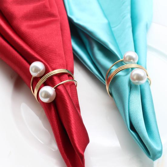 12/20 шт., набор колец для салфеток из искусственного жемчуга, кольцо для салфеток, пряжки, металлический весенний держатель для салфеток, украшение для стола на свадьбу, день рождения